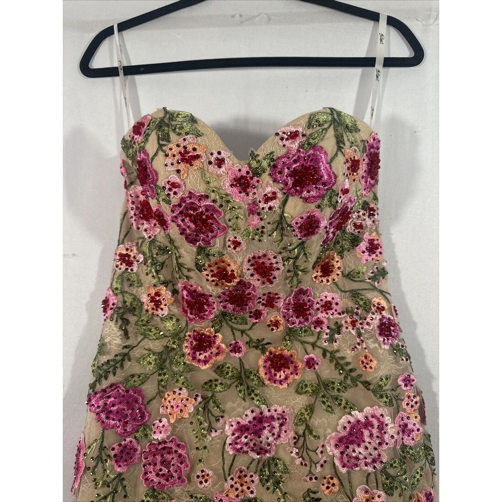 NWT MAC DUGGAL [ 6 ] 20652 Strapless Sheer Bustier Embroidered Mermaid Gown Rose - Picture 11 of 16